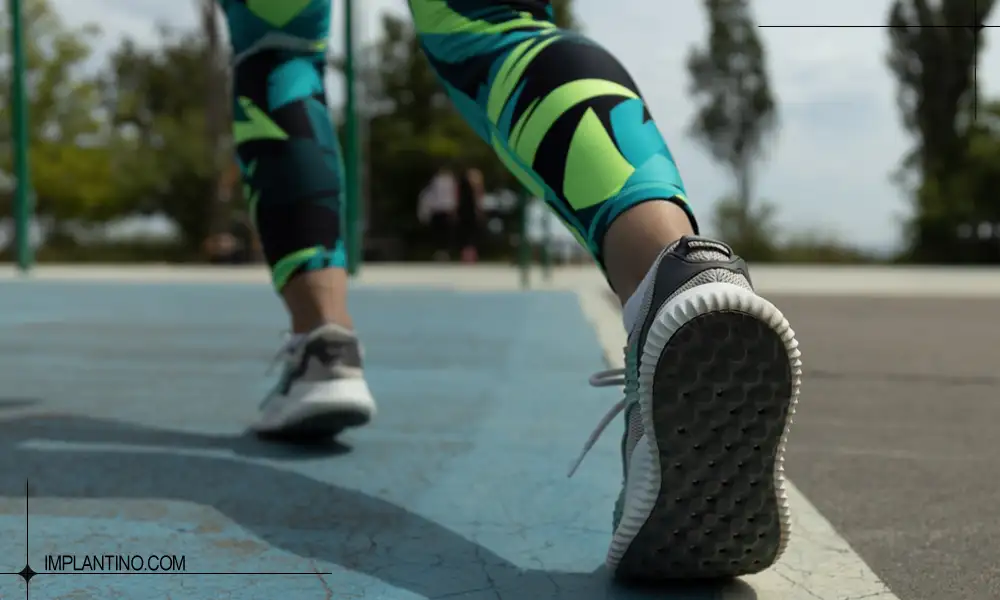 چگونگی پیاده روی بعد از ایمپلنت دندان 1 پیاده روی بعد از ایمپلنت خانمی با لباس ورزشی