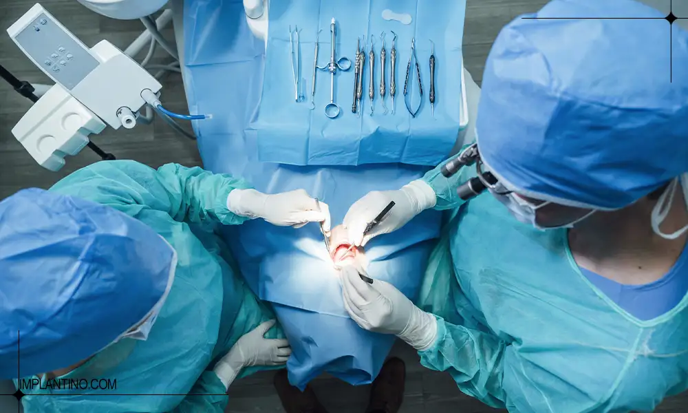 عکس انجام ایمپلنت دندان با بیهوشی در اتاق عمل