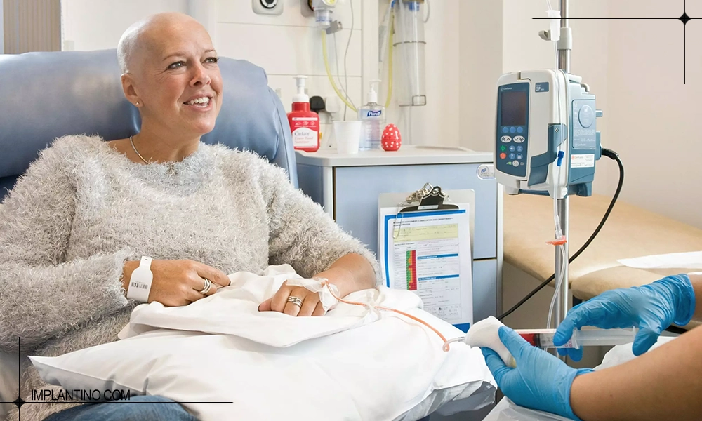 خانمی در حال شیمی درمانی و تثیر مواد بر دندان