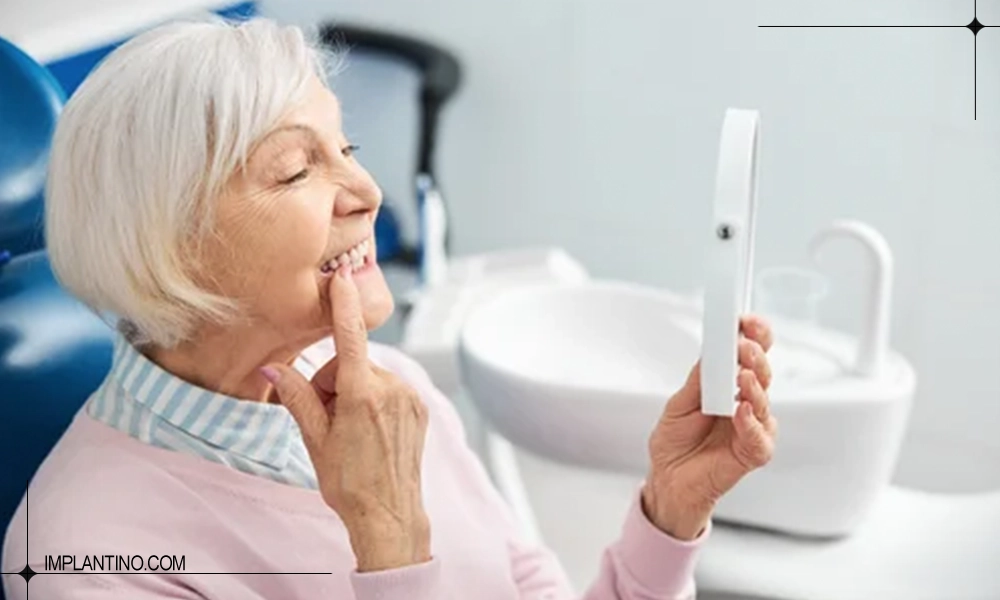 خانمی بعد از ایمپلنت در سن بالا