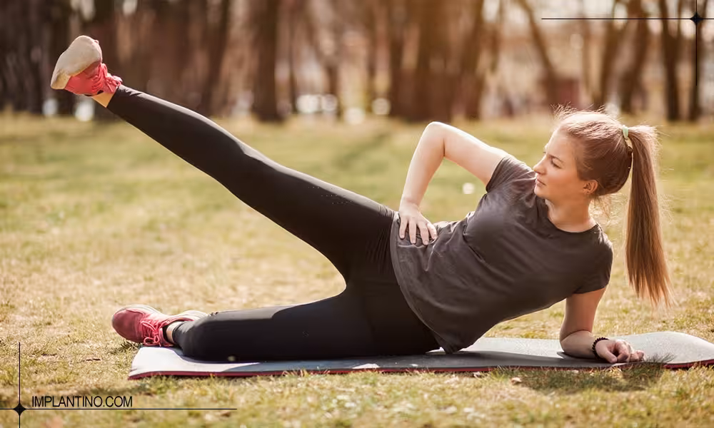 ورزش بعد از ایمپلنت توسط یک خانم