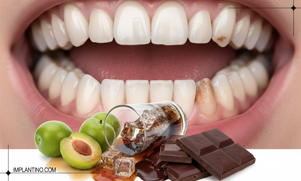 دلیل کند شدن دندان و راه های درمان 3 تصویر کند شدن دندان و غذای مضر دندان