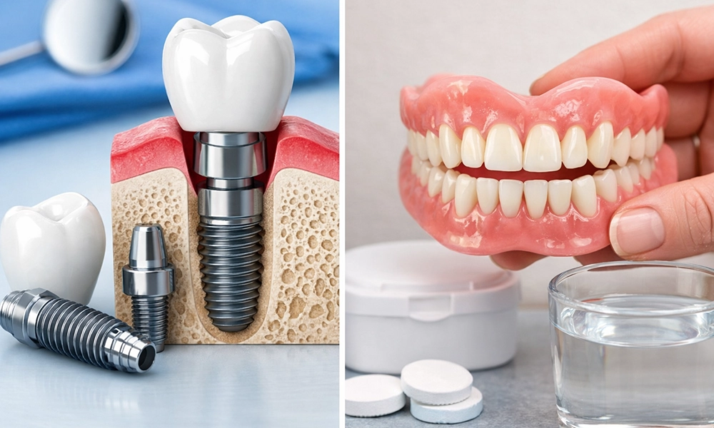 ایمپلنت یا دندان مصنوعی کدام بهتر است؟ 1 عکی ایمپلنت و دندان مکصنوعی برای ایمپلنت یا دندان مصنوعی